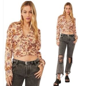 Free People I Got You Floral Top X-Small
